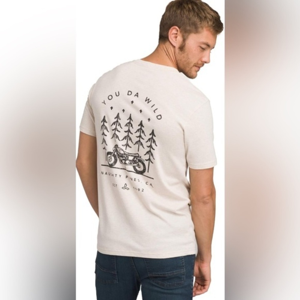 PRANA‎ Hollis Pocket T-Shirt Weathered Beige Heather SIZE XL